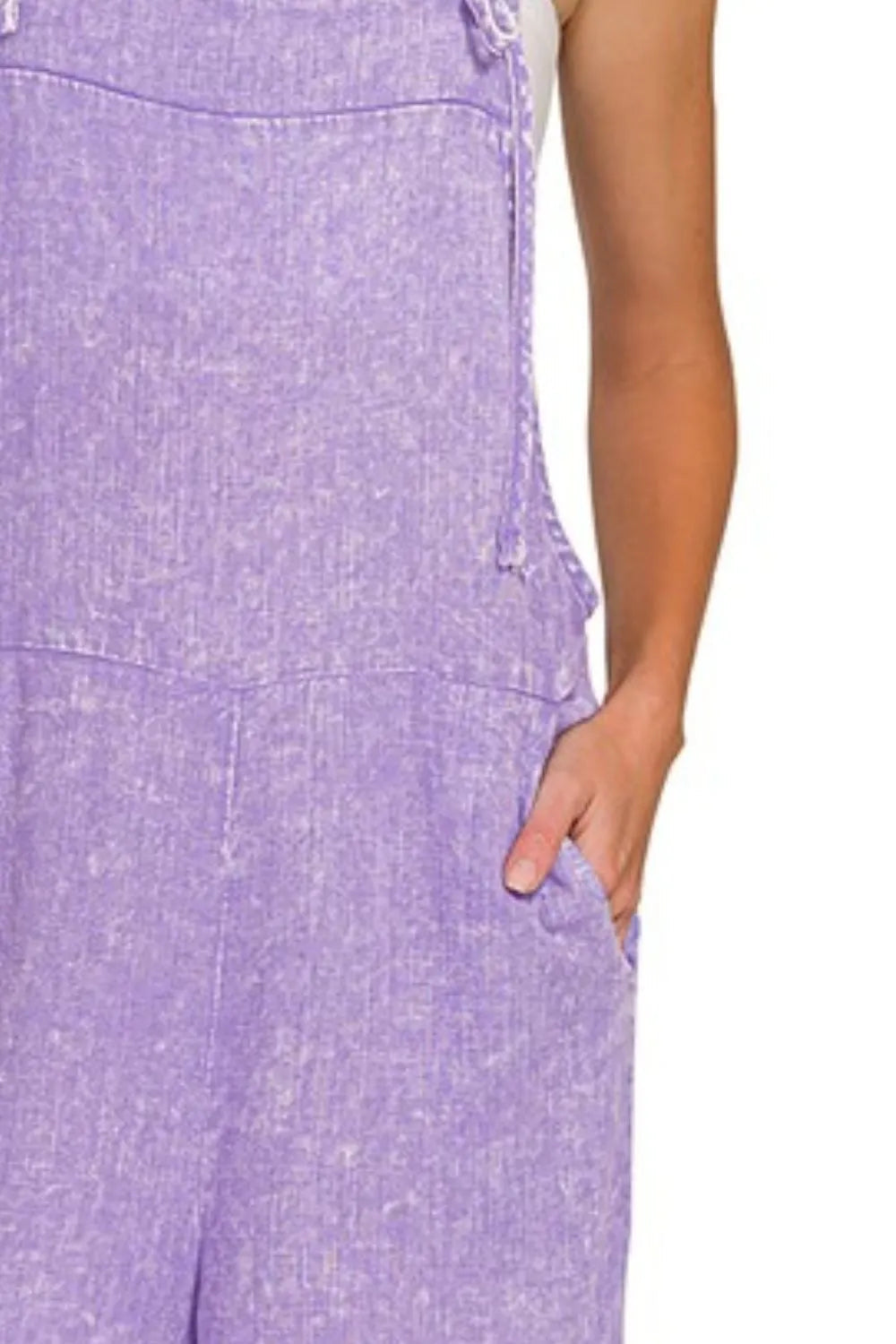 Dames Romper Denim Katoenmix Met Knoopbanden 2