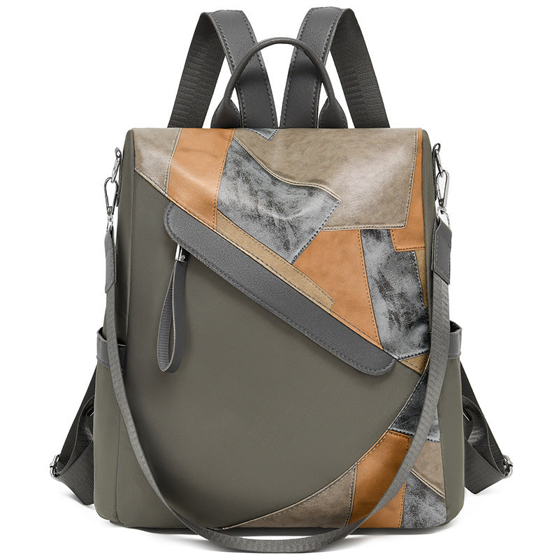 Dames Rugzak Modern Patchwork Design Met Ruim Interieur 0