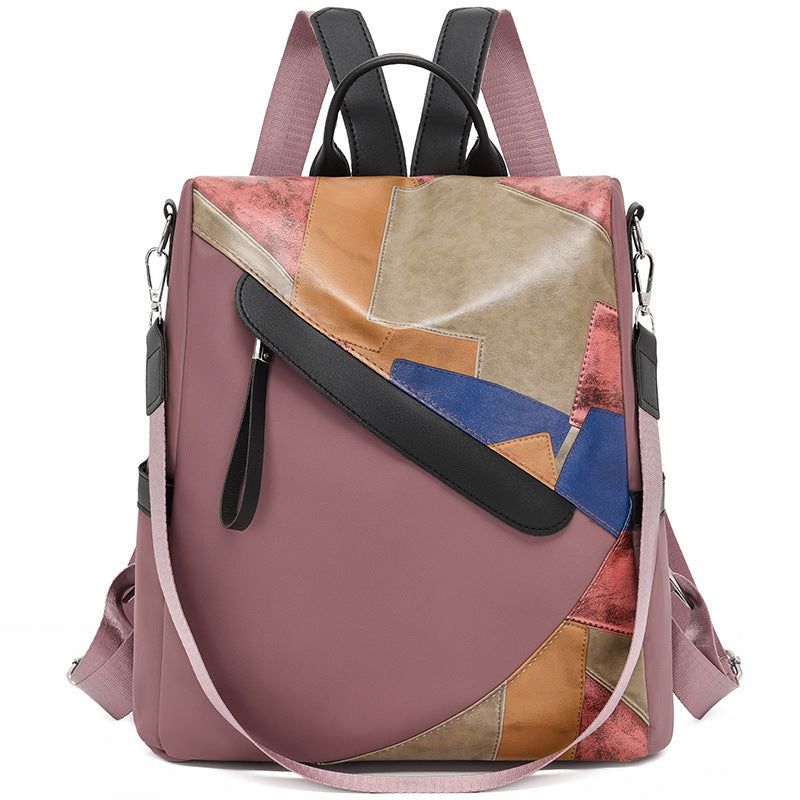 Dames Rugzak Modern Patchwork Design Met Ruim Interieur 2
