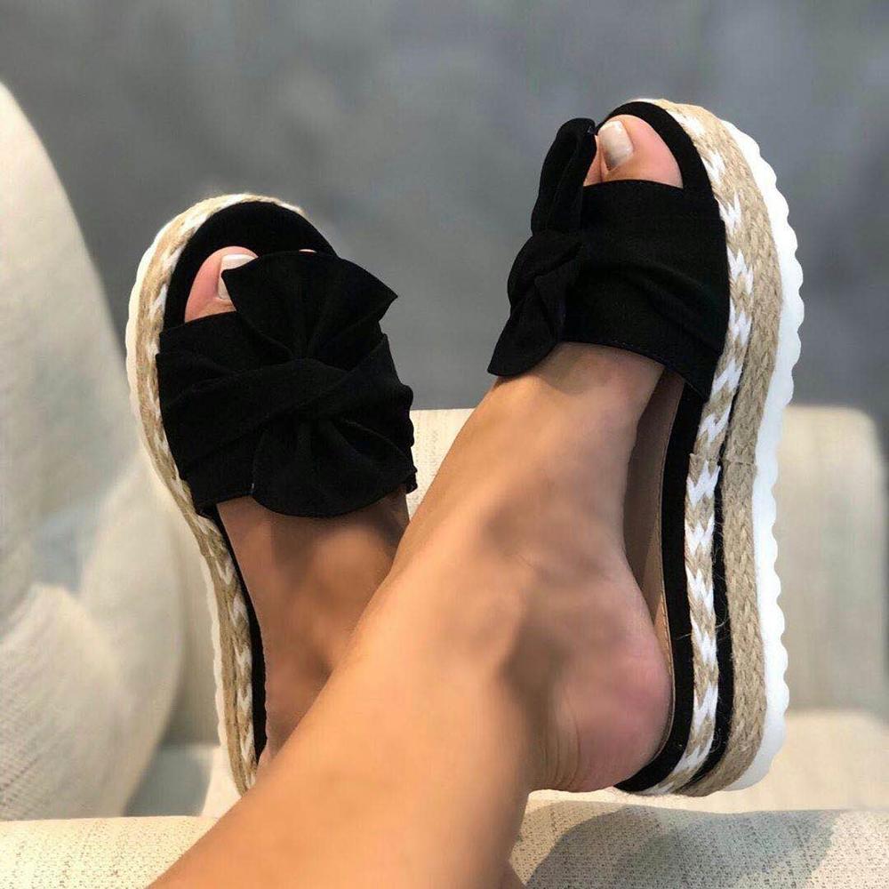 Dames Sandalen Plateau met Knoopdetail voor Zomerstijl 5