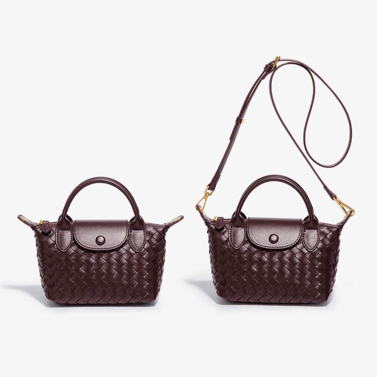 Dames Schoudertas Gevlochten Mini Tas met Afneembare Riempje 1