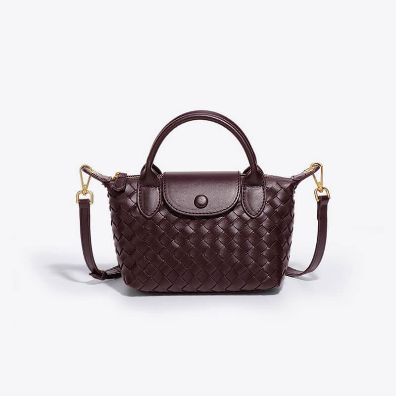 Dames Schoudertas Gevlochten Mini Tas met Afneembare Riempje 2