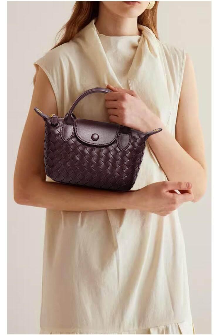 Dames Schoudertas Gevlochten Mini Tas met Afneembare Riempje 3