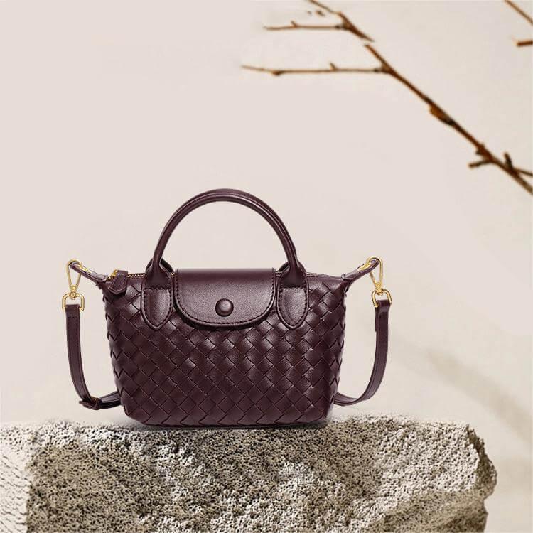Dames Schoudertas Gevlochten Mini Tas met Afneembare Riempje 4