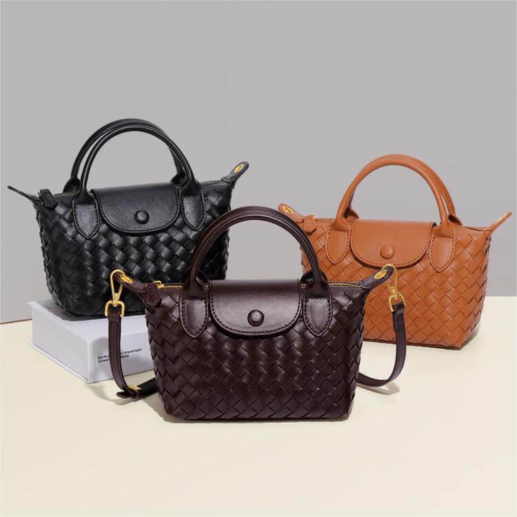 Dames Schoudertas Gevlochten Mini Tas met Afneembare Riempje 5