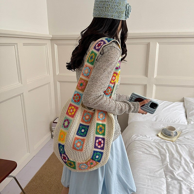 Dames Schoudertas Patchwork Design met Verstelbare Riem 1