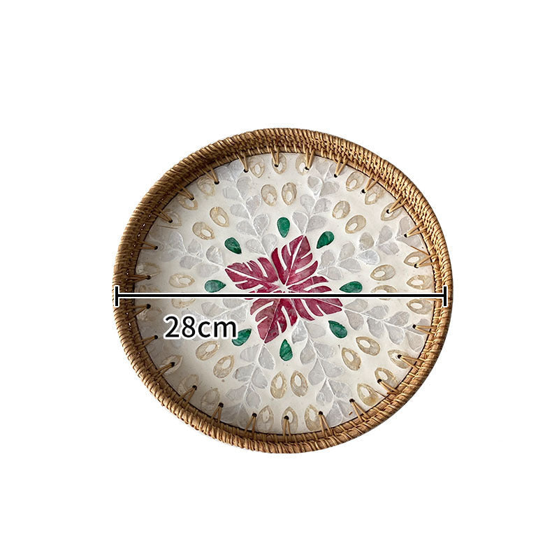 Dames Serveerschaal Ronde Mozaïek met Bloemmotieven 6