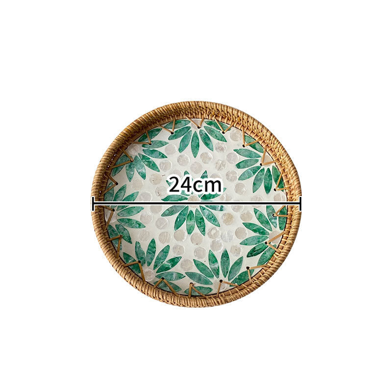 Dames Serveerschaal Ronde Mozaïek met Bloemmotieven 9