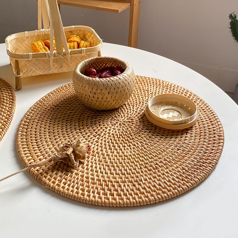 Dames Serveerschaal Ronde Natuurlijke Stijl 35 cm 2