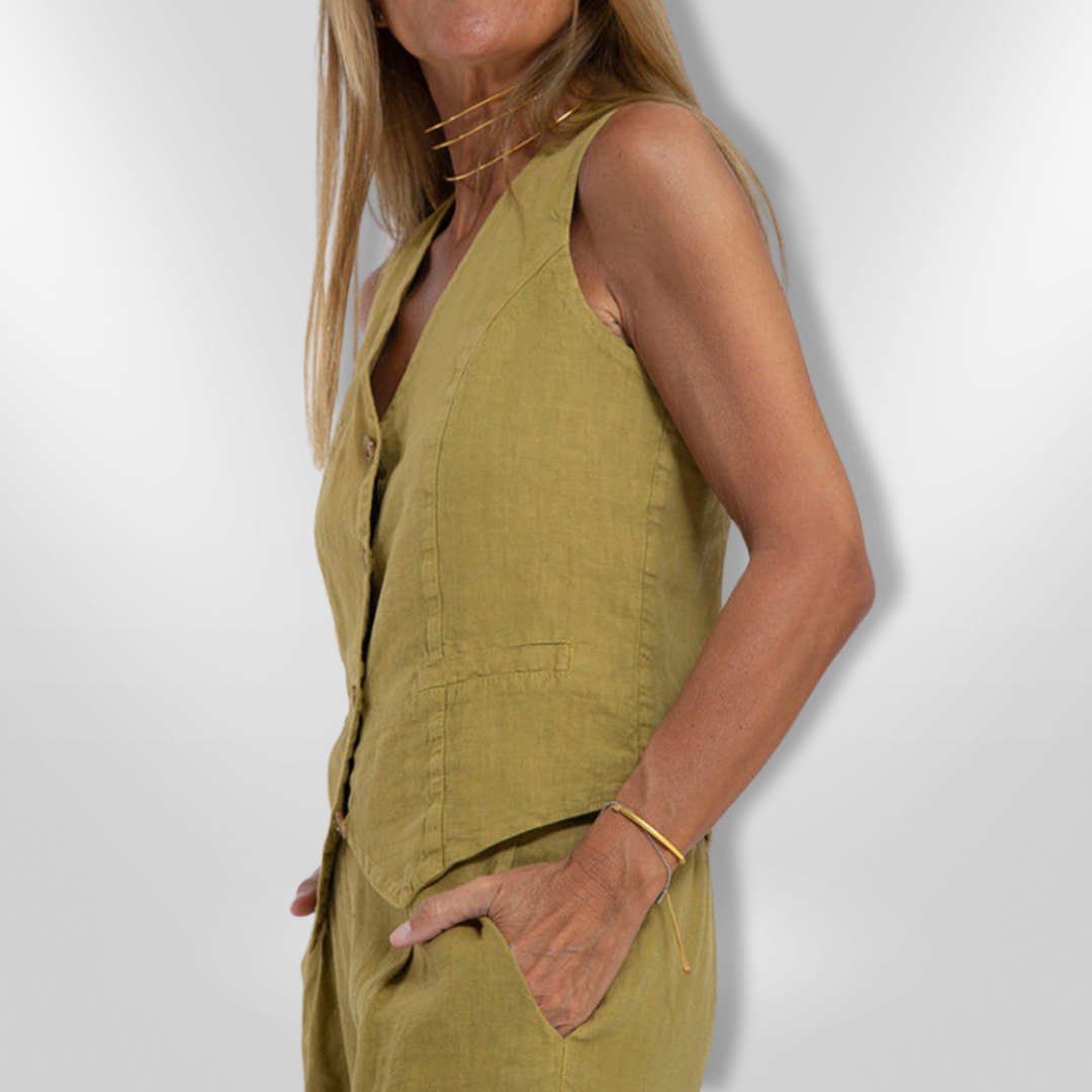 Dames Set Elegante Top en Wijde Broek 2