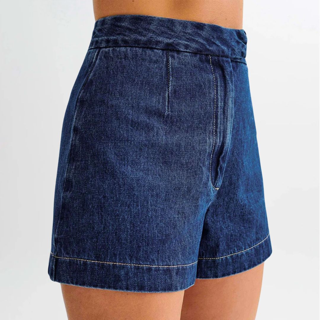 Dames Set Mouwloos Denim Hoge Taille Shorts Casual 4