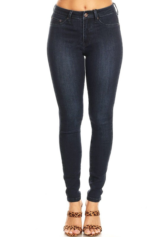 Dames Skinny Jeans Hoog Taille Denim Indigo 0