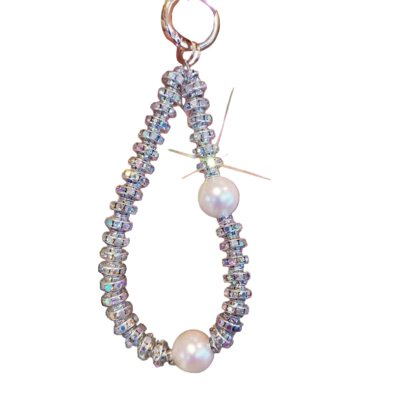 Dames Sleutelhanger met Parel en Kristal Detail 0