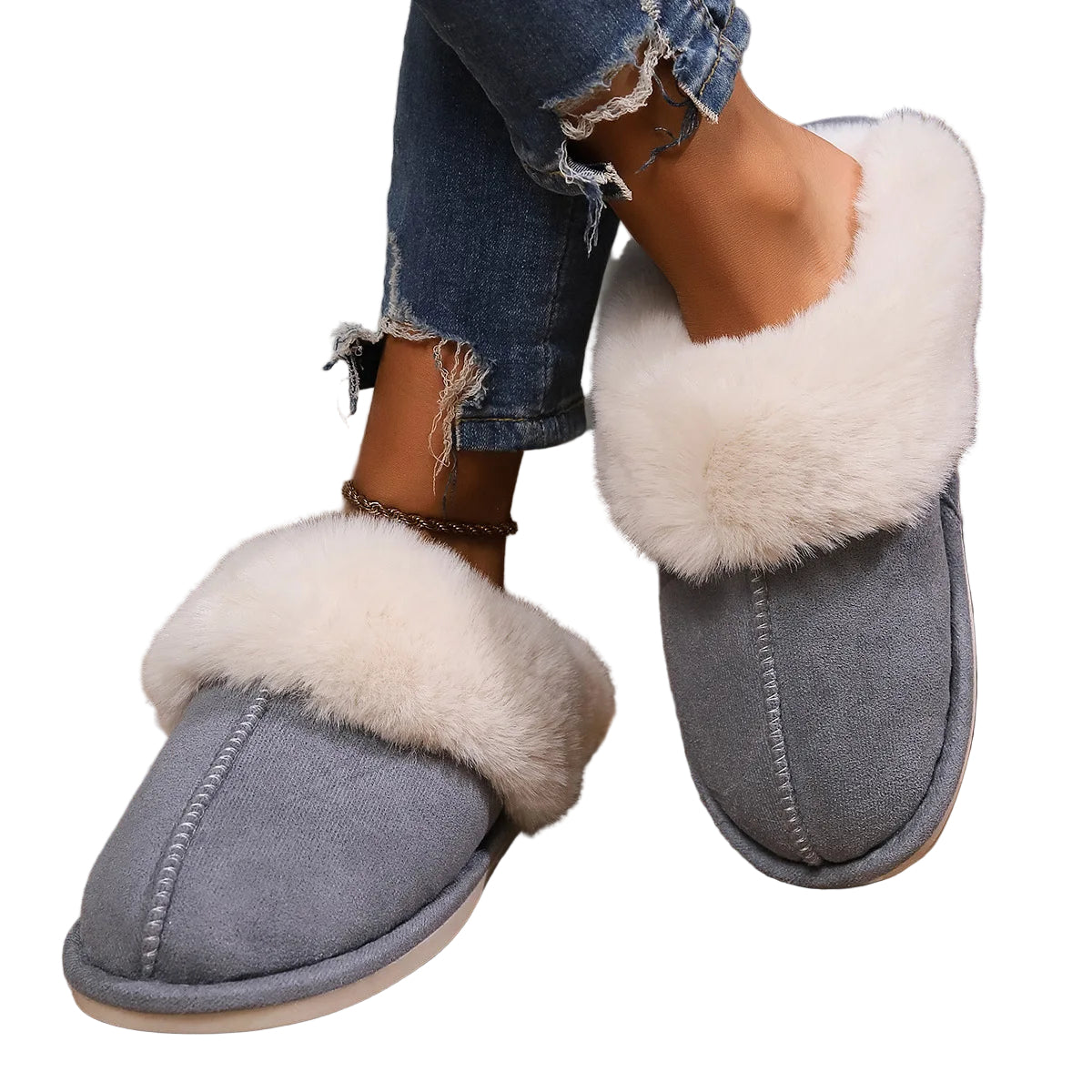 Dames Slippers Pluche Voering Antislip Slip-On voor Binnengebruik 8