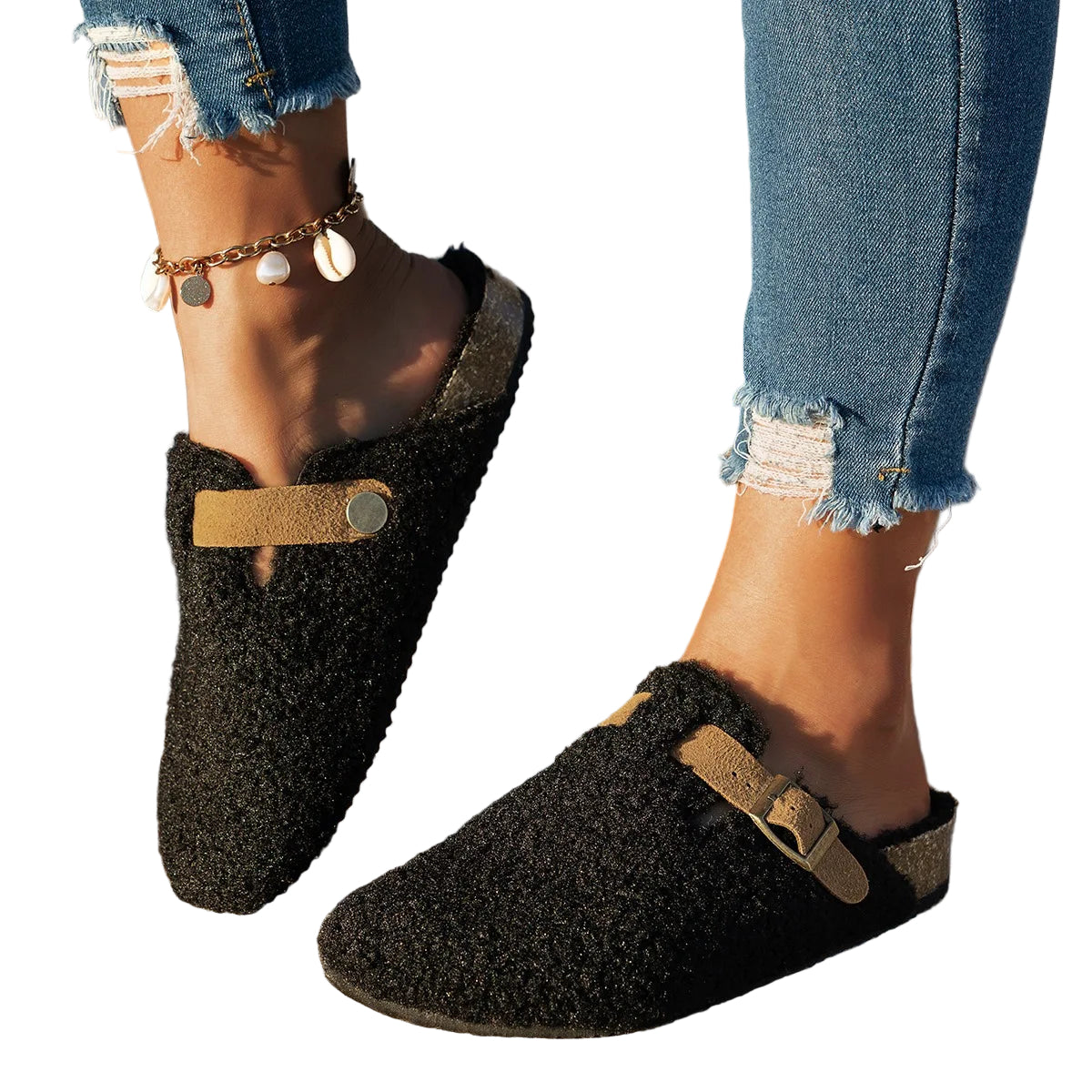 Dames Slippers Slip-On Met Gesp Detail Voor Comfortabel Gebruik 0