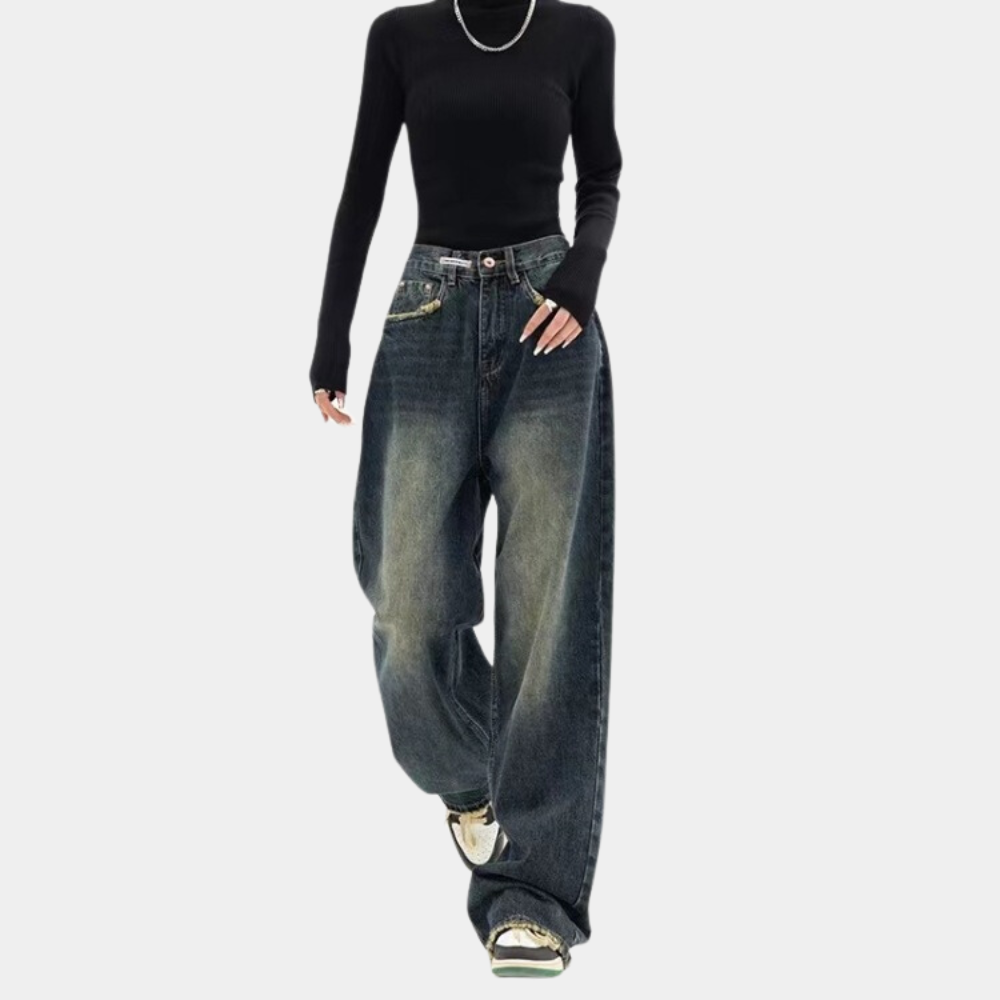 Dames Spijkerbroek Baggy Casual Vintage Stijl Met Verstelbare Taille 3