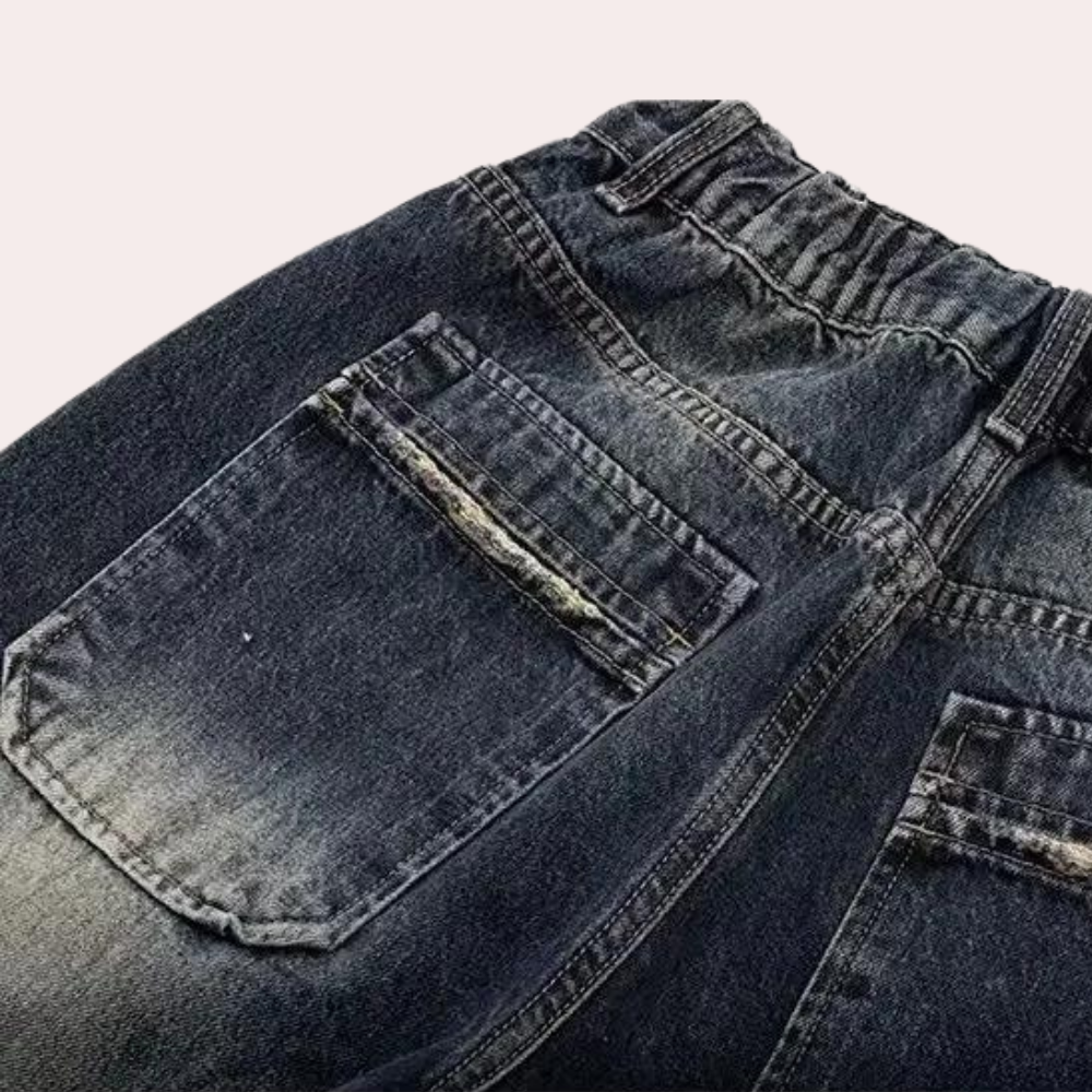 Dames Spijkerbroek Baggy Casual Vintage Stijl Met Verstelbare Taille 4
