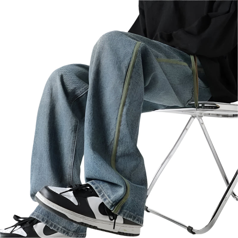 Dames Spijkerbroek Oversized Denim Met Unieke Zijkant 0