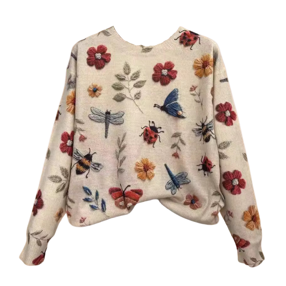 Dames Sweater Bloemdesign Casual en Chic 0