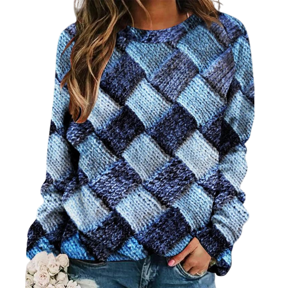 Dames Sweater met Kleurrijk Design en Comfortabele Pasvorm 0
