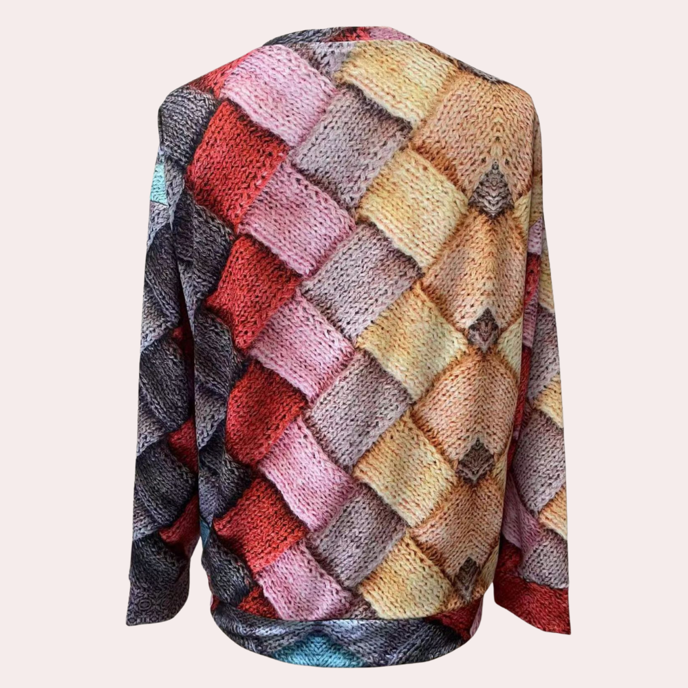 Dames Sweater met Kleurrijk Design en Comfortabele Pasvorm 1