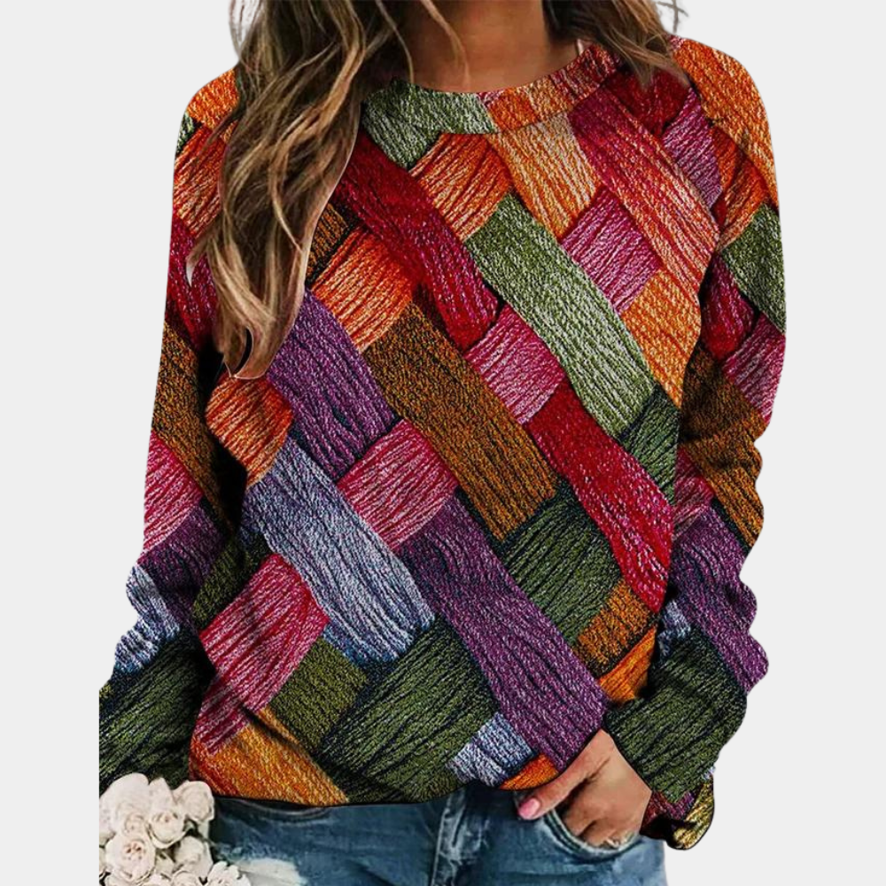Dames Sweater met Kleurrijk Design en Comfortabele Pasvorm 4