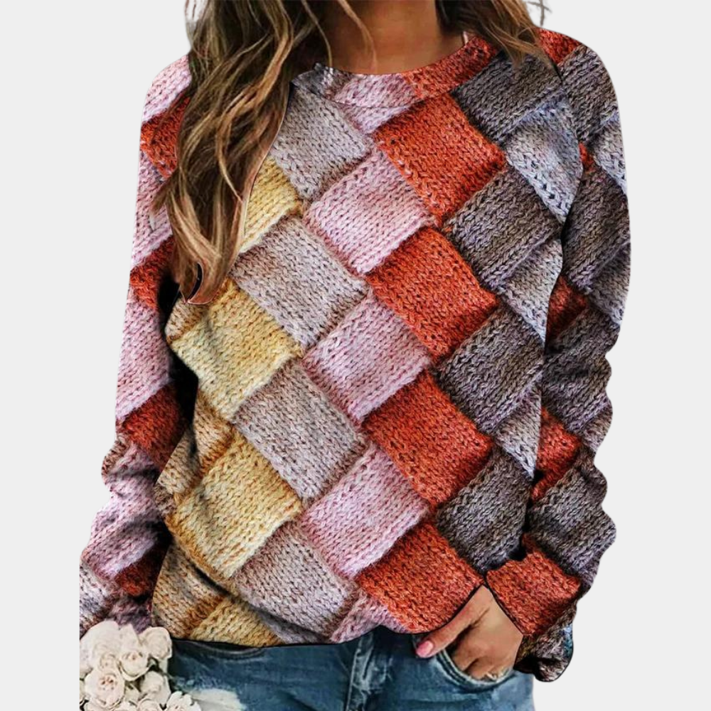 Dames Sweater met Kleurrijk Design en Comfortabele Pasvorm 5