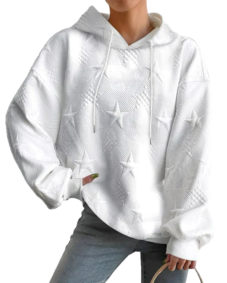 Dames Sweatshirt Casual Met Geribbelde Details 0