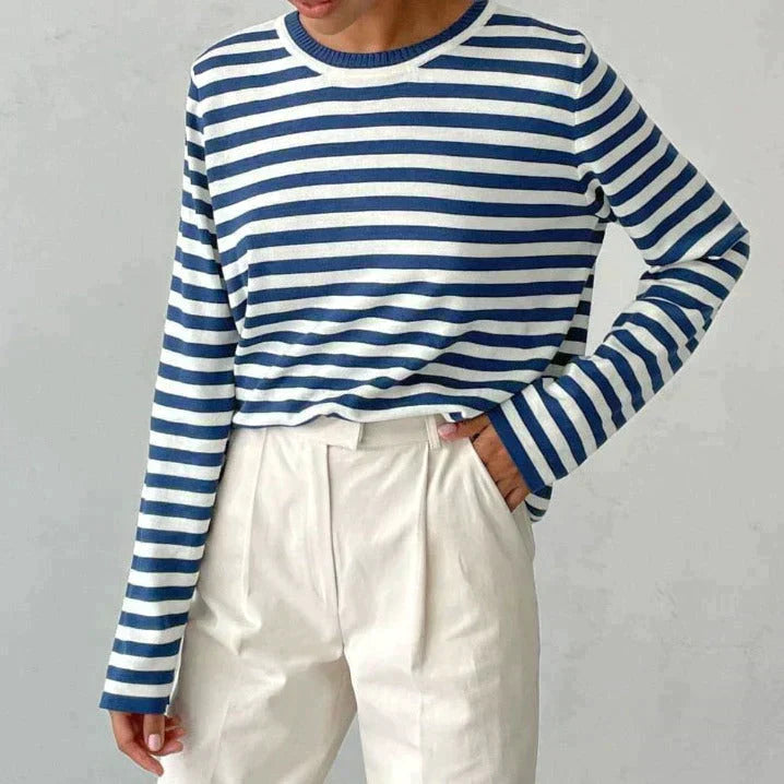 Dames T-shirt Met Strepen Casual Stijl 3