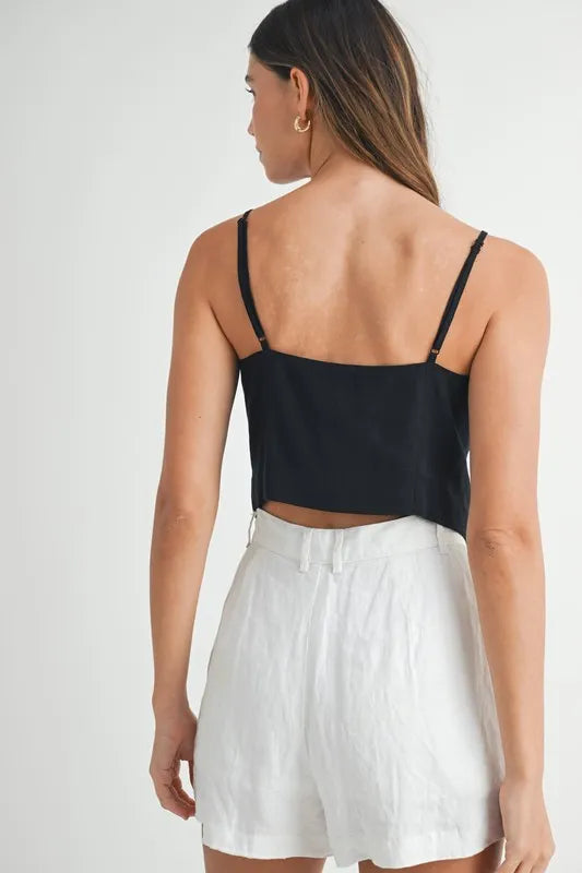 Dames Top Met Knoopsluiting Katoenmix Moderne Cropped Stijl 4