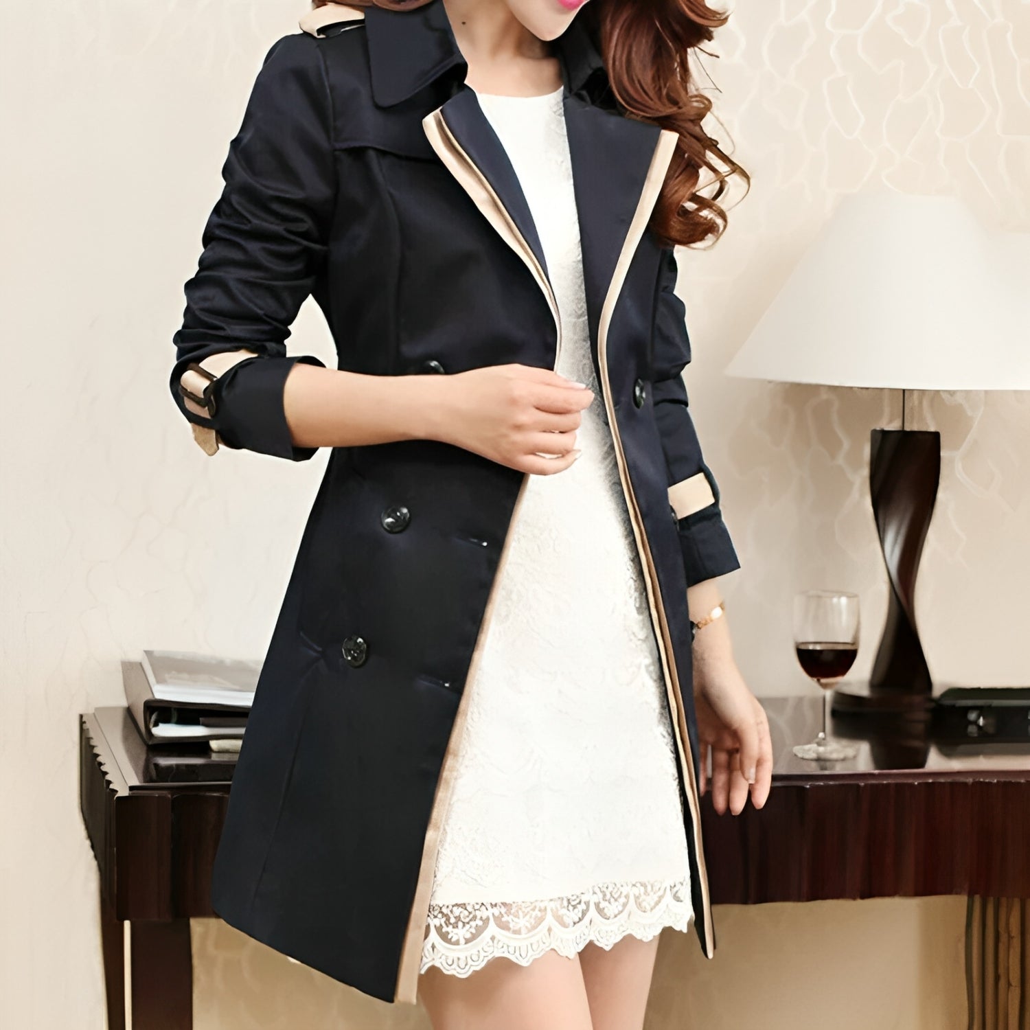 Dames Trenchcoat Lange Stijlvolle Herfsteditie 3