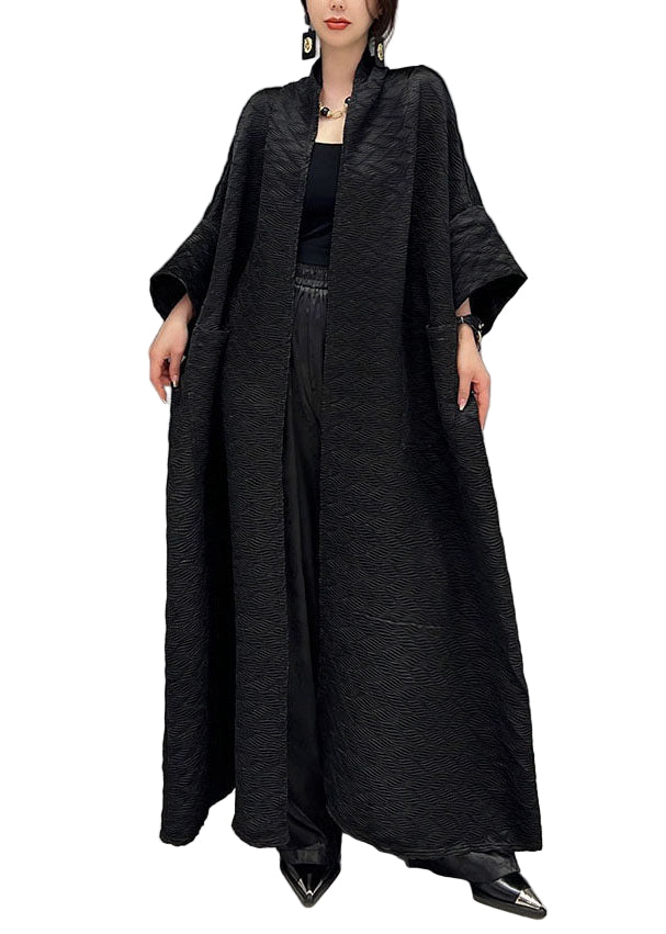 Dames Trenchcoat met Oversized Zakken en Jacquard Design 0