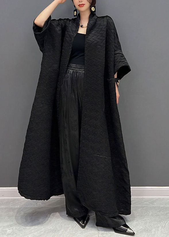 Dames Trenchcoat met Oversized Zakken en Jacquard Design 1
