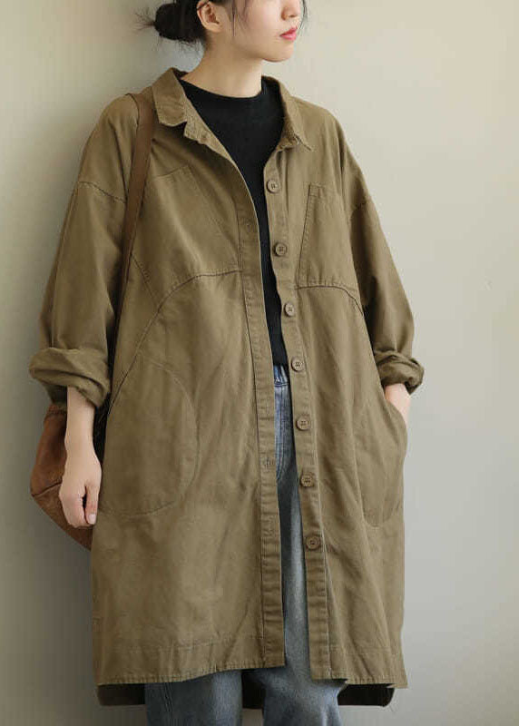 Dames Trenchcoat met PeterPan-kraag in Kaki 2