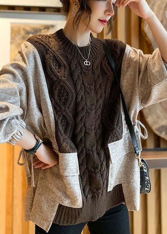 Dames Trui Gebreid met Patchwork Design 2