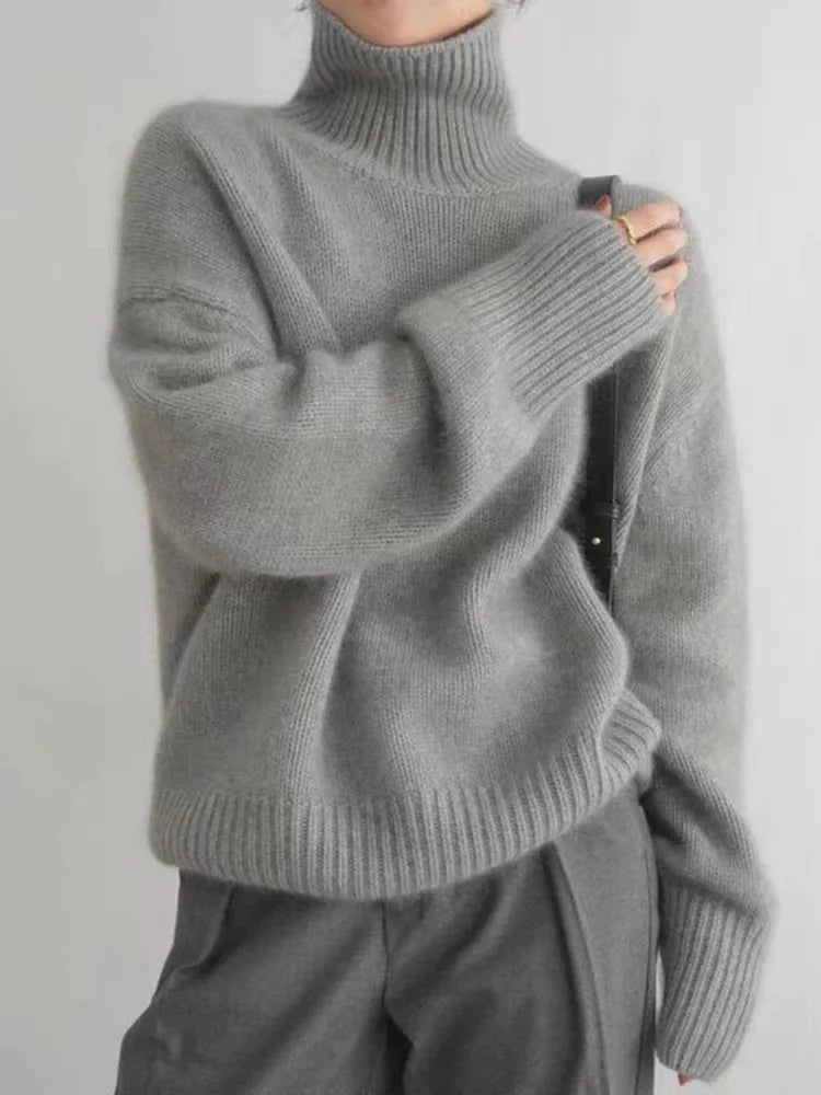 Dames Trui Hoge Krage Casual en Formeel Stijl 5