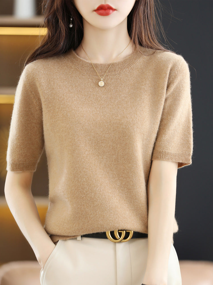 Dames Trui Korte Mouwen van Merinowol voor Casual en Chique Outfits 10