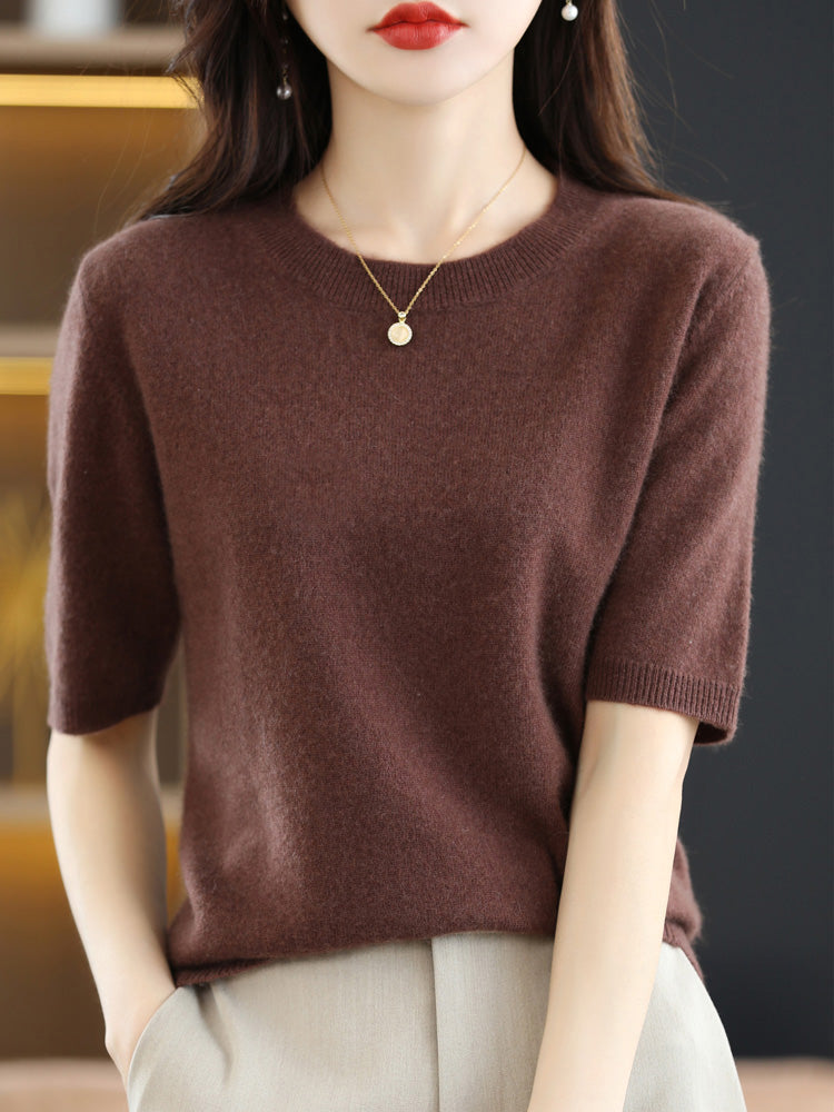 Dames Trui Korte Mouwen van Merinowol voor Casual en Chique Outfits 11