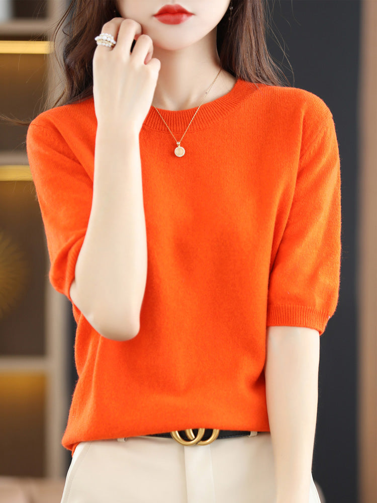 Dames Trui Korte Mouwen van Merinowol voor Casual en Chique Outfits 12