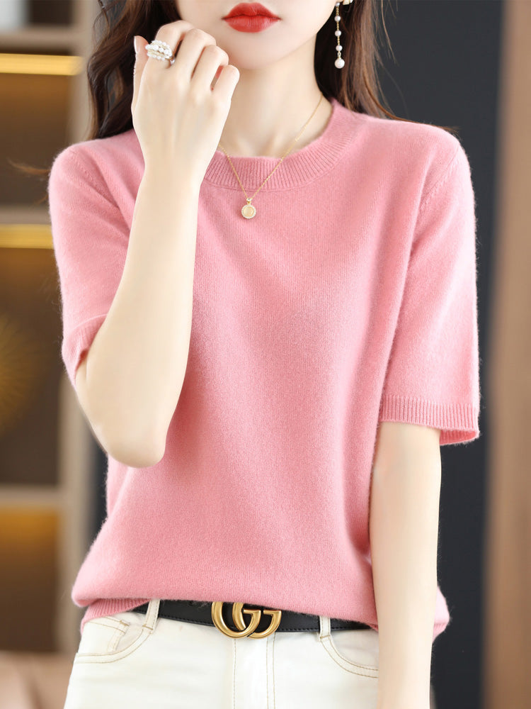 Dames Trui Korte Mouwen van Merinowol voor Casual en Chique Outfits 13