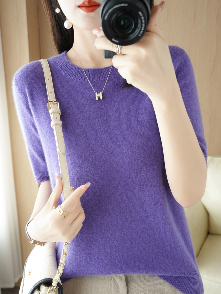Dames Trui Korte Mouwen van Merinowol voor Casual en Chique Outfits 14
