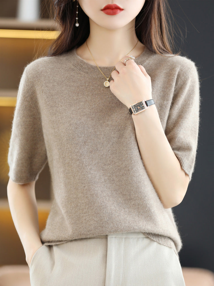 Dames Trui Korte Mouwen van Merinowol voor Casual en Chique Outfits 17