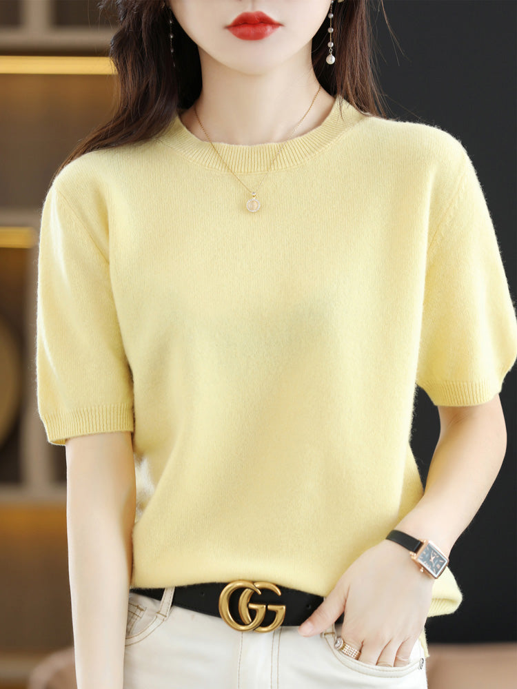 Dames Trui Korte Mouwen van Merinowol voor Casual en Chique Outfits 2