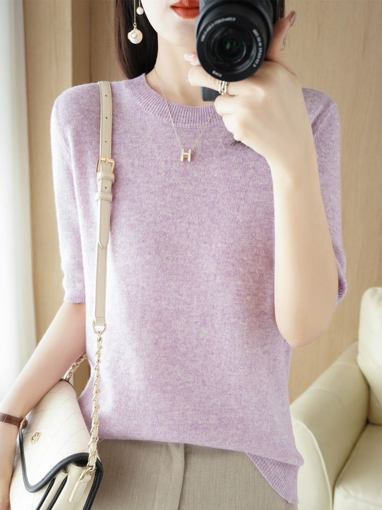 Dames Trui Korte Mouwen van Merinowol voor Casual en Chique Outfits 4
