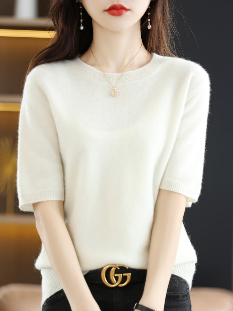 Dames Trui Korte Mouwen van Merinowol voor Casual en Chique Outfits 7