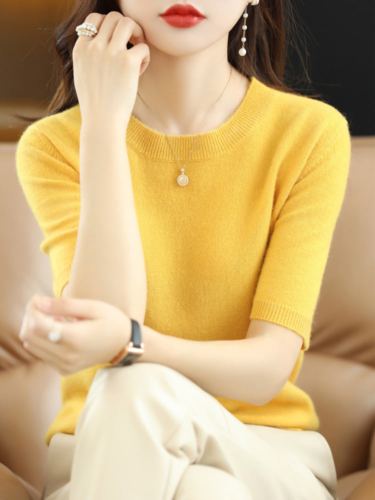 Dames Trui Korte Mouwen van Merinowol voor Casual en Chique Outfits 8