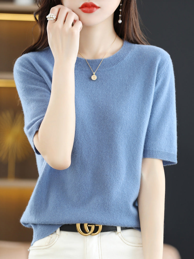 Dames Trui Korte Mouwen van Merinowol voor Casual en Chique Outfits 9