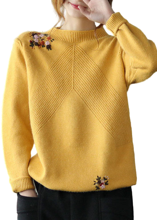 Dames Trui met Bloemenborduursel voor Casual Stijl 0