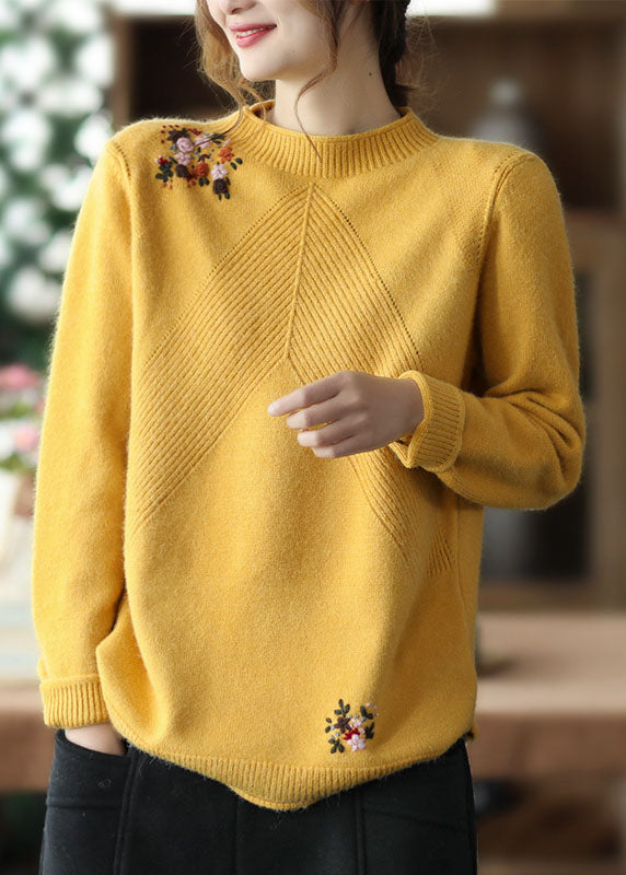 Dames Trui met Bloemenborduursel voor Casual Stijl 1