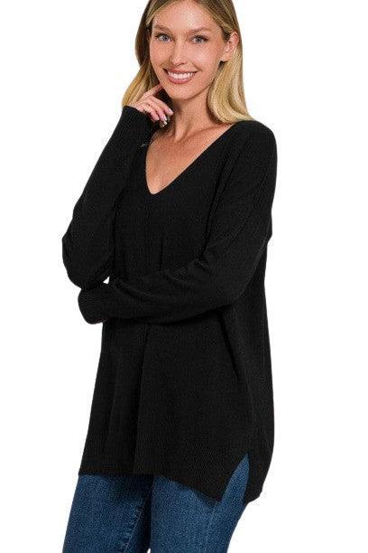 Dames Tuniek Trui V-Hals Plus Size Zachte Stof Lange Mouw 4